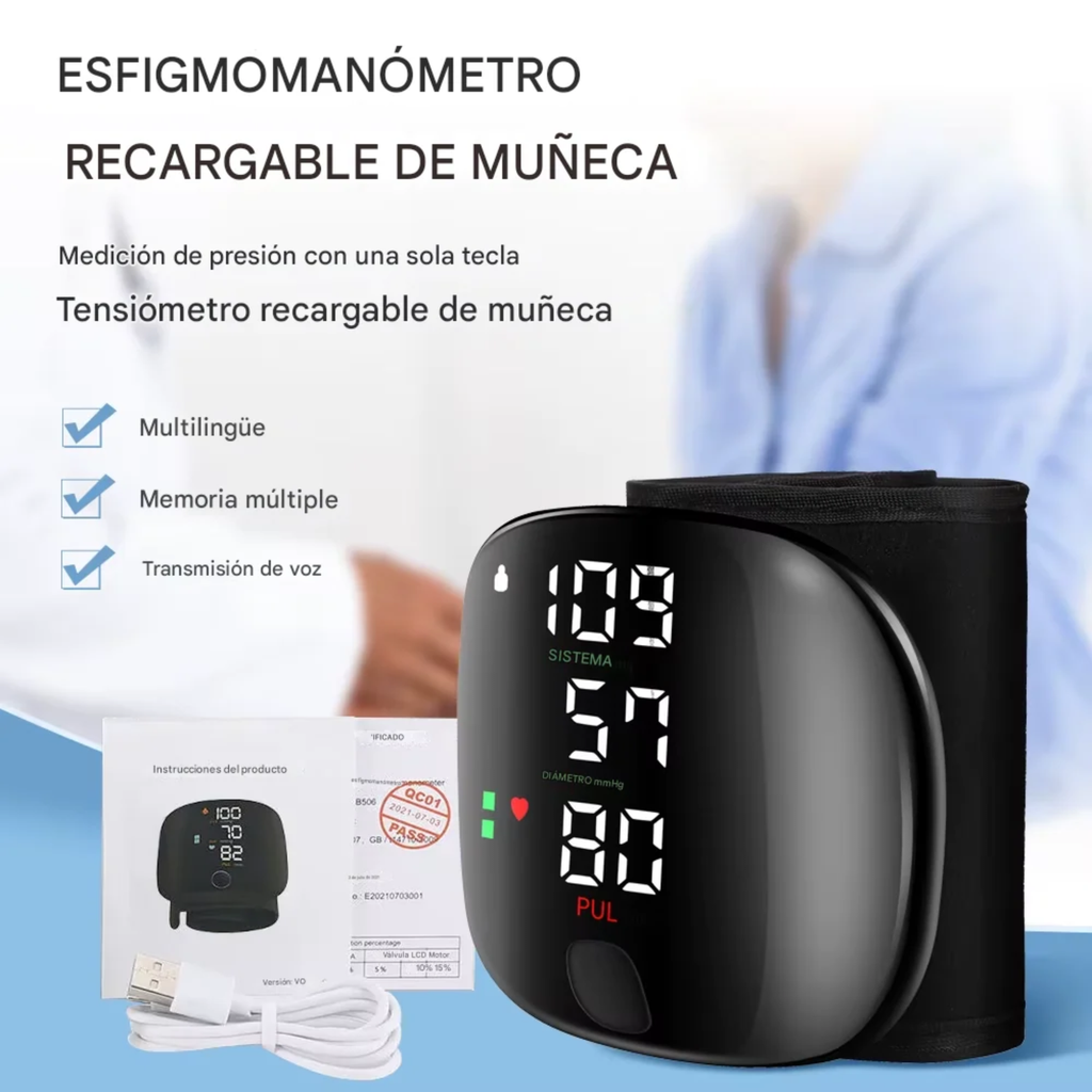 Tensiómetro digital de muñeca + Estuche
